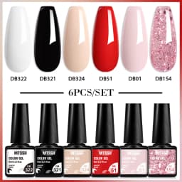 Mtssii 6PCS/Set Nude Color Gel Nail Polish Set 150 Colors Glitter Semi Permanent UV Led Gel Varnish Soak Off Nail Gel Art Design