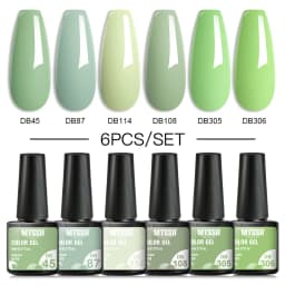 Mtssii 6PCS/Set Nude Color Gel Nail Polish Set 150 Colors Glitter Semi Permanent UV Led Gel Varnish Soak Off Nail Gel Art Design