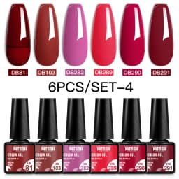 Mtssii 6PCS/Set Nude Color Gel Nail Polish Set 150 Colors Glitter Semi Permanent UV Led Gel Varnish Soak Off Nail Gel Art Design