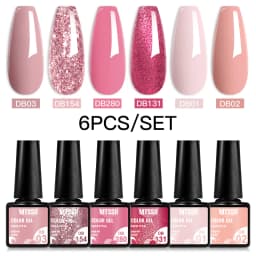 Mtssii 6PCS/Set Nude Color Gel Nail Polish Set 150 Colors Glitter Semi Permanent UV Led Gel Varnish Soak Off Nail Gel Art Design
