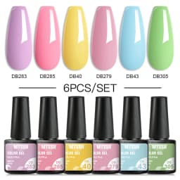Mtssii 6PCS/Set Nude Color Gel Nail Polish Set 150 Colors Glitter Semi Permanent UV Led Gel Varnish Soak Off Nail Gel Art Design