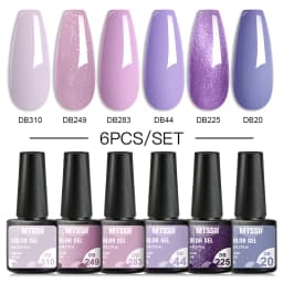 Mtssii 6PCS/Set Nude Color Gel Nail Polish Set 150 Colors Glitter Semi Permanent UV Led Gel Varnish Soak Off Nail Gel Art Design