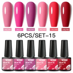 Mtssii 6PCS/Set Nude Color Gel Nail Polish Set 150 Colors Glitter Semi Permanent UV Led Gel Varnish Soak Off Nail Gel Art Design