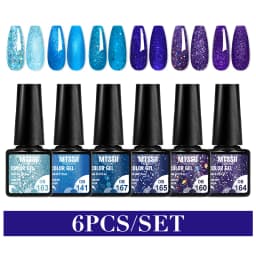Mtssii 6PCS/Set Nude Color Gel Nail Polish Set 150 Colors Glitter Semi Permanent UV Led Gel Varnish Soak Off Nail Gel Art Design