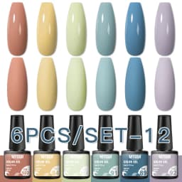 Mtssii 6PCS/Set Nude Color Gel Nail Polish Set 150 Colors Glitter Semi Permanent UV Led Gel Varnish Soak Off Nail Gel Art Design