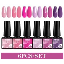 Mtssii 6PCS/Set Nude Color Gel Nail Polish Set 150 Colors Glitter Semi Permanent UV Led Gel Varnish Soak Off Nail Gel Art Design