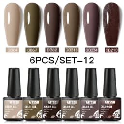 Mtssii 6PCS/Set Nude Color Gel Nail Polish Set 150 Colors Glitter Semi Permanent UV Led Gel Varnish Soak Off Nail Gel Art Design