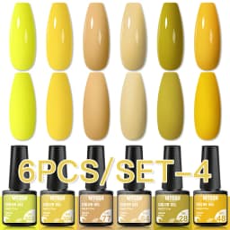 Mtssii 6PCS/Set Nude Color Gel Nail Polish Set 150 Colors Glitter Semi Permanent UV Led Gel Varnish Soak Off Nail Gel Art Design