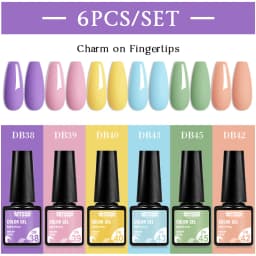 Mtssii 6PCS/Set Nude Color Gel Nail Polish Set 150 Colors Glitter Semi Permanent UV Led Gel Varnish Soak Off Nail Gel Art Design