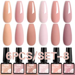 Mtssii 6PCS/Set Nude Color Gel Nail Polish Set 150 Colors Glitter Semi Permanent UV Led Gel Varnish Soak Off Nail Gel Art Design