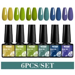 Mtssii 6PCS/Set Nude Color Gel Nail Polish Set 150 Colors Glitter Semi Permanent UV Led Gel Varnish Soak Off Nail Gel Art Design