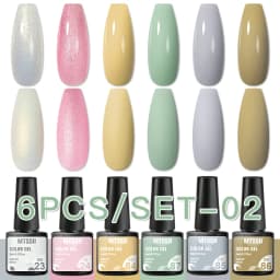 Mtssii 6PCS/Set Nude Color Gel Nail Polish Set 150 Colors Glitter Semi Permanent UV Led Gel Varnish Soak Off Nail Gel Art Design