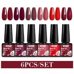 Mtssii 6PCS/Set Nude Color Gel Nail Polish Set 150 Colors Glitter Semi Permanent UV Led Gel Varnish Soak Off Nail Gel Art Design