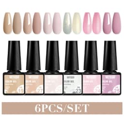 Mtssii 6PCS/Set Nude Color Gel Nail Polish Set 150 Colors Glitter Semi Permanent UV Led Gel Varnish Soak Off Nail Gel Art Design