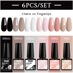 Mtssii 6PCS/Set Nude Color Gel Nail Polish Set 150 Colors Glitter Semi Permanent UV Led Gel Varnish Soak Off Nail Gel Art Design