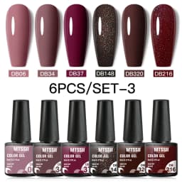Mtssii 6PCS/Set Nude Color Gel Nail Polish Set 150 Colors Glitter Semi Permanent UV Led Gel Varnish Soak Off Nail Gel Art Design