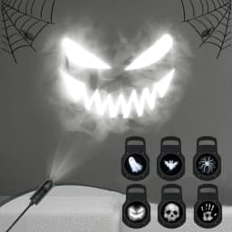 USB Projector Light Halloween Ghost Skull Night Light Switchable Pattern LED Projector Lamp for Room Ceiling Window Wall Decor