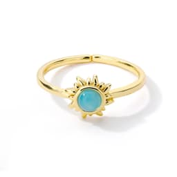 Blue Zircon Sun Stainless Steel Rings For Women Adjustable Gold Plated Aesthetic Ring Party Wedding Jewelry Gift BFF anillos