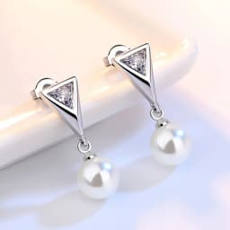 Crystal Zircon Real 925 Sterling Silver Earrings Channel Cubic Zirconia Silver Stud Earrings for Women Sterling Silver Jewelry