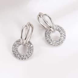 Crystal Zircon Real 925 Sterling Silver Earrings Channel Cubic Zirconia Silver Stud Earrings for Women Sterling Silver Jewelry