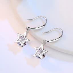 Crystal Zircon Real 925 Sterling Silver Earrings Channel Cubic Zirconia Silver Stud Earrings for Women Sterling Silver Jewelry