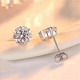 Crystal Zircon Real 925 Sterling Silver Earrings Channel Cubic Zirconia Silver Stud Earrings for Women Sterling Silver Jewelry