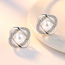 Crystal Zircon Real 925 Sterling Silver Earrings Channel Cubic Zirconia Silver Stud Earrings for Women Sterling Silver Jewelry
