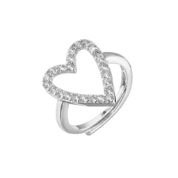 HECHENG,Love Heart Ring,Creative Sweet Heart Rings for Women, Geometric Zircon Cooper Open Ring Vintage 18k gold plated Jewelry