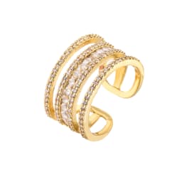HECHENG,Love Heart Ring,Creative Sweet Heart Rings for Women, Geometric Zircon Cooper Open Ring Vintage 18k gold plated Jewelry