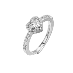 HECHENG,Love Heart Ring,Creative Sweet Heart Rings for Women, Geometric Zircon Cooper Open Ring Vintage 18k gold plated Jewelry