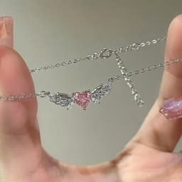 Pink Rhinestones Heart Metal Wings Charms Bracelets for Women Korean Fashion Girls Sweet Bracelet Party Jewelry Gifts Wholesale