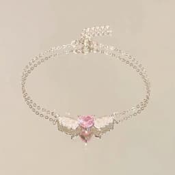 Pink Rhinestones Heart Metal Wings Charms Bracelets for Women Korean Fashion Girls Sweet Bracelet Party Jewelry Gifts Wholesale