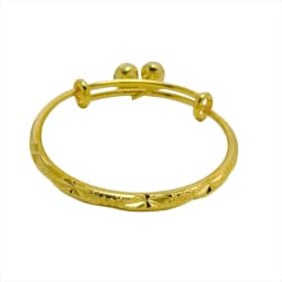 Stainless Steel Bell Bangles for Kids Girls Gold Color Rain Star Smooth Bracelets Size Adjustable Babies Jewelry Accessories