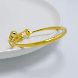 Stainless Steel Bell Bangles for Kids Girls Gold Color Rain Star Smooth Bracelets Size Adjustable Babies Jewelry Accessories