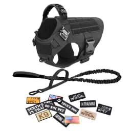 Military Large Dog Harness Collar Leash Bags Patches Set Pet Malinois Training Vests Tactical Dogs Harnesses Accessories