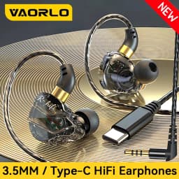 HIFI Wired Earphones 3.5MM AUX/Type C Jack 9D Surround With Mic In-Ear Transparent Music Headsets For Samsung Android For iPhone