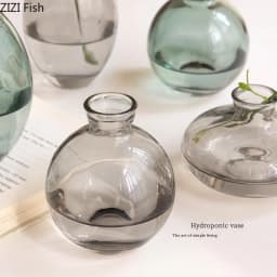 Minimalist Transparent Glass Vase Lovely Small Plant Pots Table Decoration Flower Arrangement Floral Vases Room Aesthetic Decor
