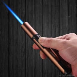 JOBON Metal Outdoor Windproof Turbine Torch Strong Fire Power Blue Flame Straight Butane Gas Lighter Gas Kitchen BBQ Welding
