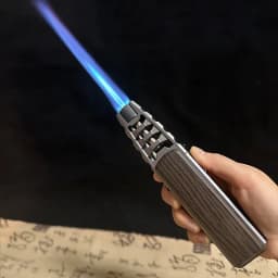JOBON Metal Outdoor Windproof Turbine Torch Strong Fire Power Blue Flame Straight Butane Gas Lighter Gas Kitchen BBQ Welding