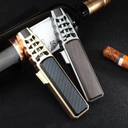 JOBON Metal Outdoor Windproof Turbine Torch Strong Fire Power Blue Flame Straight Butane Gas Lighter Gas Kitchen BBQ Welding