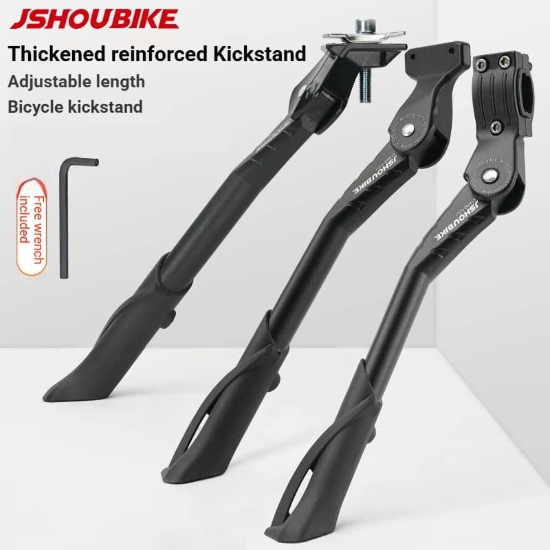 JSHOUBIKE Bicycle Kickstand, Thickened Durable Aluminum Alloy, Adjustable Length Bike Support Stand, For Bicycle and E-Bike