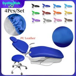 4Pcs/Set Dental Chair Cover PU Leather Unit Elastic Waterproof Protective Case Chair Seat Cover Dentist Equipment Dentistry Lab