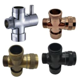 Bathroom Brass Diverter Valve 3 Way BSP 1/2' 3/4' 4/4/4 4/4/6 4/6/6 Shower Tee Adapter Adjustable Shower Head Faucet