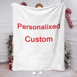 1 Piece of Custom Personalized Blanket with Image Upload DIY Flannel Blanket - Customize with Warm Photos, Soft and Warm, Suitable for Sofa, Bed, Office, Car, and Outdoor Travel - Perfect for All Seasons, Halloween, Thanksgiving, Birthdays, Weddings, Couples, Valentine's Day, Graduation, Parties, Holidays, as a Gift for Men and Women