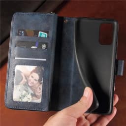Luxury Leather Zipper Wallet Card Slot Phone Case for iPhone 18 Pro Max 17E 17 Air 16E 16 15 Plus 14 13 12 11 Flip Stand Cover