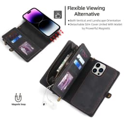 Luxury Leather Zipper Wallet Card Slot Phone Case for iPhone 17 Pro Max Air 16 E 15 14 13 12 11 X XS Max Flip Purse Stand Cover