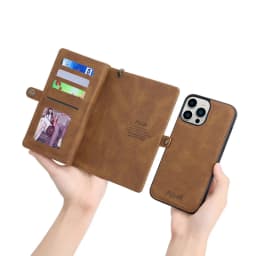 Luxury Leather Zipper Wallet Card Slot Phone Case for iPhone 17 Pro Max Air 16 E 15 14 13 12 11 X XS Max Flip Purse Stand Cover