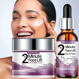 YOUNGCOME 2 Minute Face Lift Day&Night Cream with Retinol and Serum, Hyaluronic Acid, Collagen, Anti-Aging Firming Moisturizer