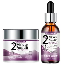 YOUNGCOME 2 Minute Face Lift Day&Night Cream with Retinol and Serum, Hyaluronic Acid, Collagen, Anti-Aging Firming Moisturizer