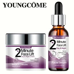 YOUNGCOME 2 Minute Face Lift Day&Night Cream with Retinol and Serum, Hyaluronic Acid, Collagen, Anti-Aging Firming Moisturizer